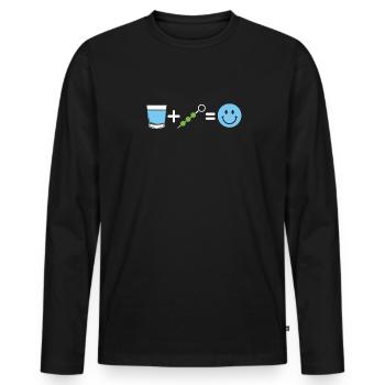 Gin - Männer Premium Bio Langarmshirt - Schwarz - Vorne - Nico (187cm)