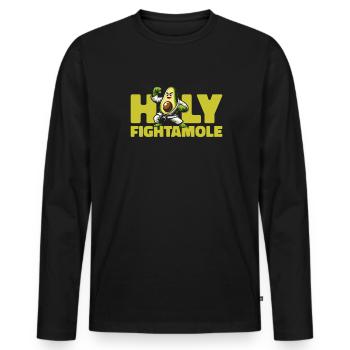 Karate Avocado Holy Fightamole - Männer Premium Bio Langarmshirt - Schwarz - Vorne - Nico (187cm)