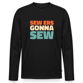 Sewing Sewing Machine - Men's Premium Organic Long Sleeve Shirt - black - Front - Nico (187cm)