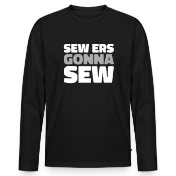 Sewing Sewing Machine - Men's Premium Organic Long Sleeve Shirt - black - Front - Nico (187cm)