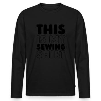 Sewing Sewing Machine - Men's Premium Organic Long Sleeve Shirt - black - Front - Nico (187cm)