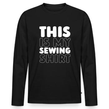 Sewing Sewing Machine - Men's Premium Organic Long Sleeve Shirt - black - Front - Nico (187cm)