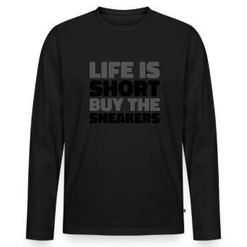 Sneakers - Men's Premium Organic Long Sleeve Shirt - black - Front - Nico (187cm)