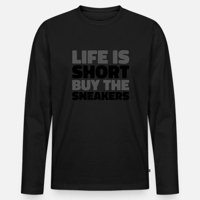 Sneakers - Männer Premium Bio Langarmshirt - Schwarz