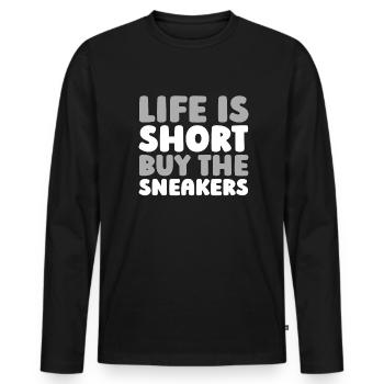 Sneakers - Men's Premium Organic Long Sleeve Shirt - black - Front - Nico (187cm)