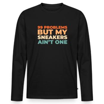Sneakers - Men's Premium Organic Long Sleeve Shirt - black - Front - Nico (187cm)