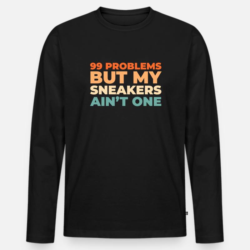 Sneakers - Männer Premium Bio Langarmshirt - Schwarz