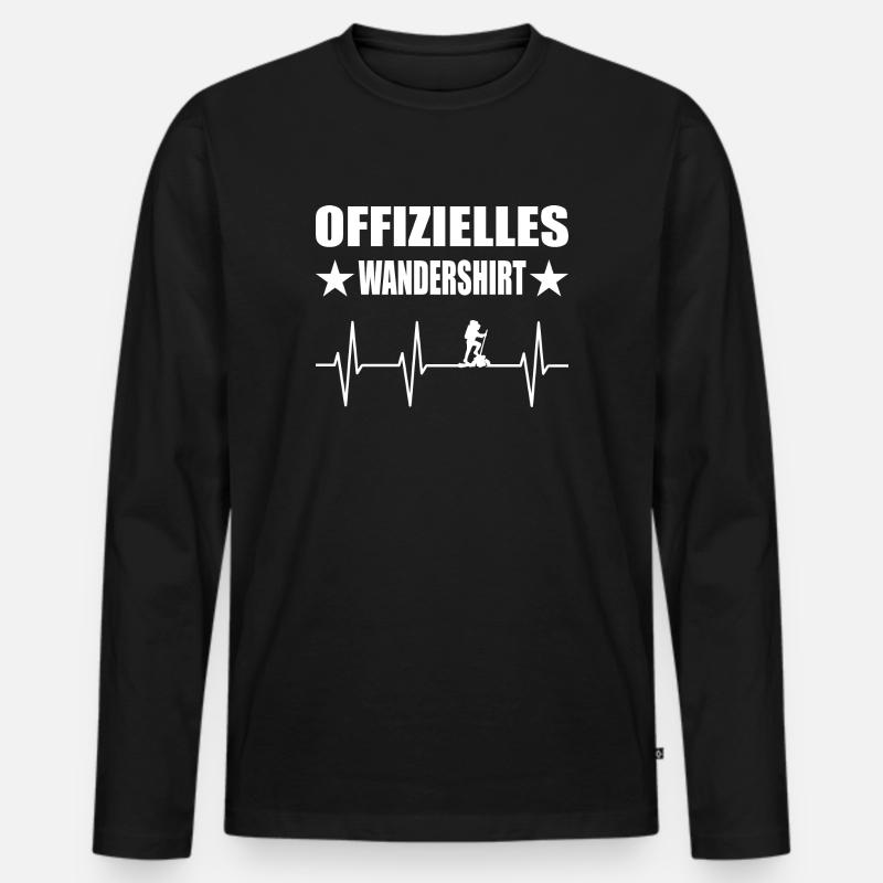 Wandern - Männer Premium Bio Langarmshirt - Schwarz