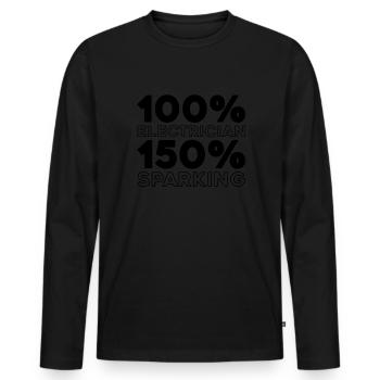 Electrician, Electronics Technician - Men's Premium Organic Long Sleeve Shirt - black - Front - Nico (187cm)