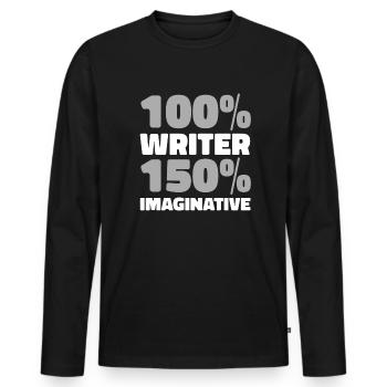 Writer Author - Men's Premium Organic Long Sleeve Shirt - black - Front - Nico (187cm)