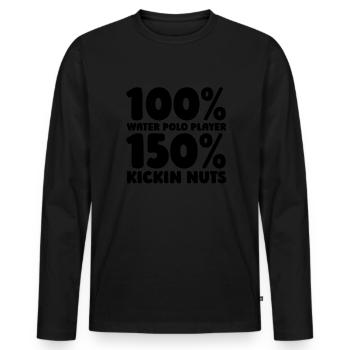 Water polo Water polo players - Men's Premium Organic Long Sleeve Shirt - black - Front - Nico (187cm)