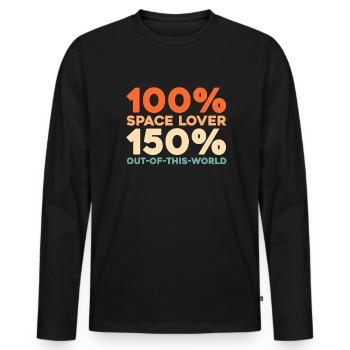 Astronaute, Astronaute, Cosmonaute - T-shirt manches longues Premium bio Homme - noir - Devant - Nico (187cm)