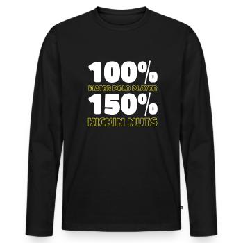Water polo Water polo players - Men's Premium Organic Long Sleeve Shirt - black - Front - Nico (187cm)