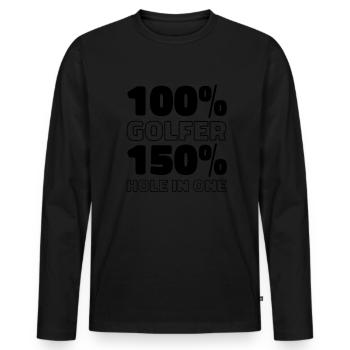 Golf Golfer Golfen - Männer Premium Bio Langarmshirt - Schwarz - Vorne - Nico (187cm)