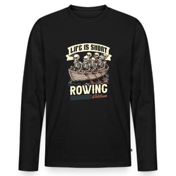 Rudern Ruderer - Männer Premium Bio Langarmshirt - Schwarz - Vorne - Nico (187cm)