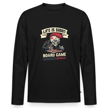 Board game board game - Men's Premium Organic Long Sleeve Shirt - black - Front - Nico (187cm)