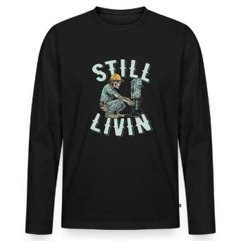 Electrician, Electronics Technician - Men's Premium Organic Long Sleeve Shirt - black - Front - Nico (187cm)