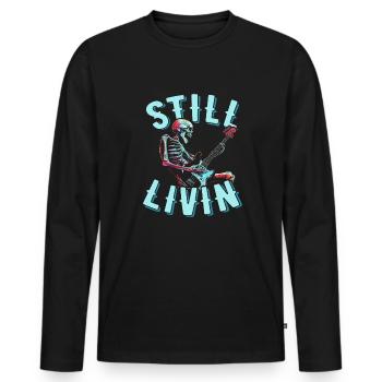 Bassist Bass Gitarre Basser - Männer Premium Bio Langarmshirt - Schwarz - Vorne - Nico (187cm)