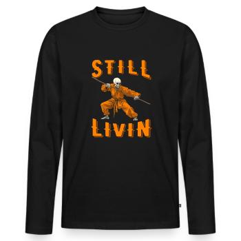 Kung Fu - Männer Premium Bio Langarmshirt - Schwarz - Vorne - Nico (187cm)