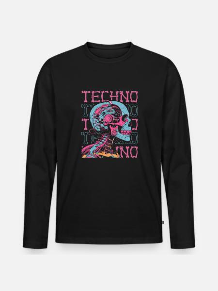 Techno Raver - Men's Premium Organic Long Sleeve Shirt - black