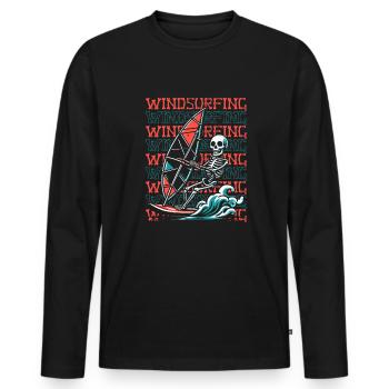 Windsurfen Windsurfer - Männer Premium Bio Langarmshirt - Schwarz - Vorne - Nico (187cm)