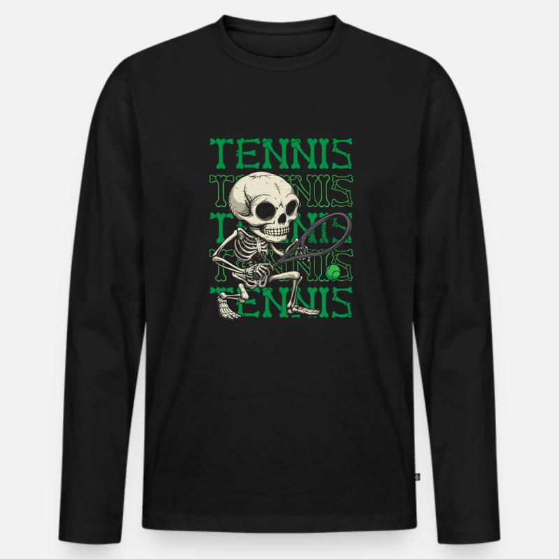 Tennis - Männer Premium Bio Langarmshirt - Schwarz