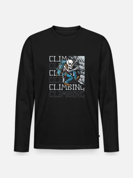 Klettern Kletterer - Männer Premium Bio Langarmshirt - Schwarz