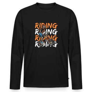 Bmx Bmx Biker - Men's Premium Organic Long Sleeve Shirt - black - Front - Nico (187cm)