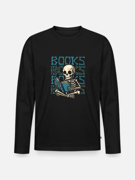 Book Bookworm Bookworm - Men's Premium Organic Long Sleeve Shirt - black