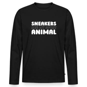 Sneakers - Men's Premium Organic Long Sleeve Shirt - black - Front - Nico (187cm)