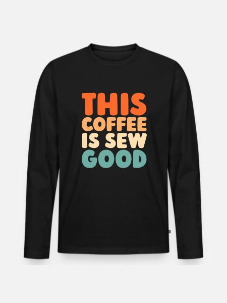 Sewing Sewing Machine - Men's Premium Organic Long Sleeve Shirt - black