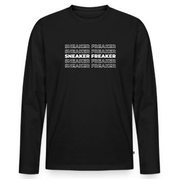 Sneakers - Men's Premium Organic Long Sleeve Shirt - black - Front - Nico (187cm)
