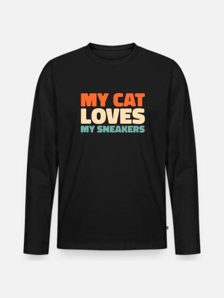 Sneakers Cat Sneakers - Men's Premium Organic Long Sleeve Shirt - black