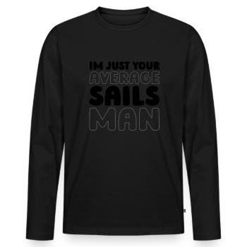 Voile, Voile, Voilier - T-shirt manches longues Premium bio Homme - noir - Devant - Nico (187cm)