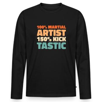Karaté Kung Fu - T-shirt manches longues Premium bio Homme - noir - Devant - Nico (187cm)