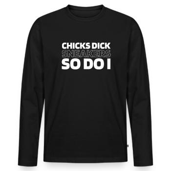 Sneakers - Men's Premium Organic Long Sleeve Shirt - black - Front - Nico (187cm)