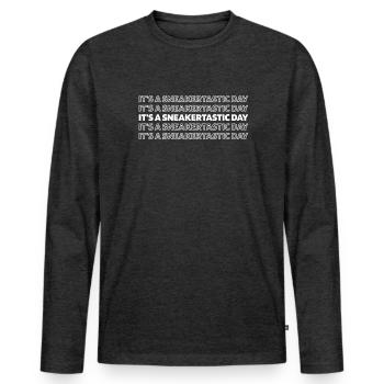 Sneakers - Men's Premium Organic Long Sleeve Shirt - heather anthracite - Front - Nico (187cm)