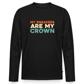 Sneakers - Men's Premium Organic Long Sleeve Shirt - black - Front - Nico (187cm)