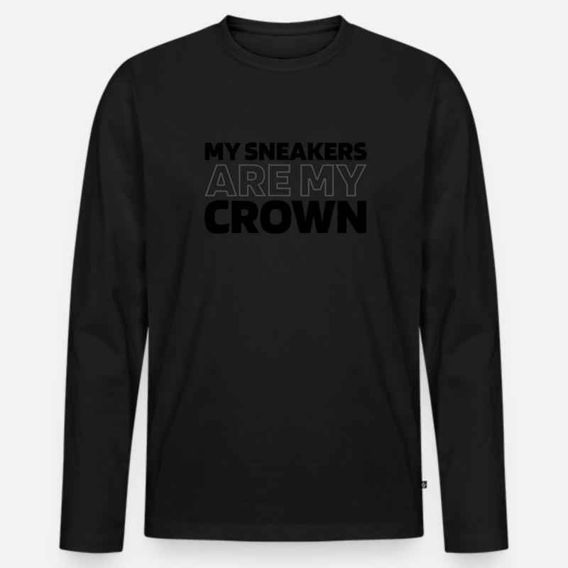 Sneakers - Männer Premium Bio Langarmshirt - Schwarz