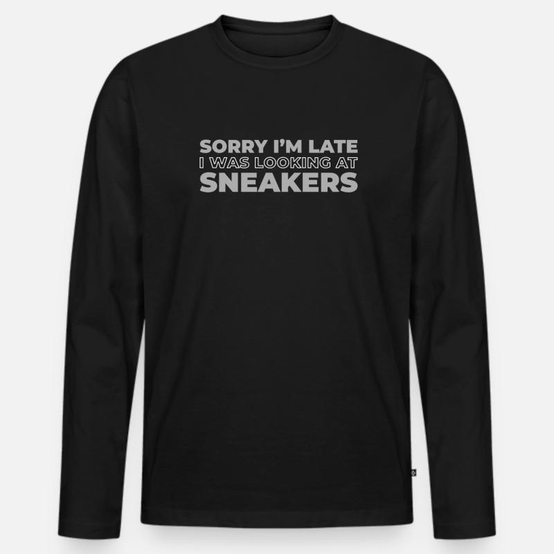 Sneakers - Männer Premium Bio Langarmshirt - Schwarz