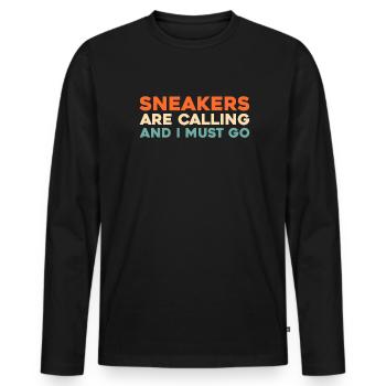 Sneakers - Men's Premium Organic Long Sleeve Shirt - black - Front - Nico (187cm)