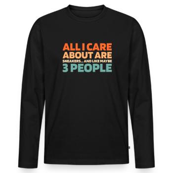 Sneakers - Men's Premium Organic Long Sleeve Shirt - black - Front - Nico (187cm)