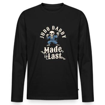 Judoka Squelette Fête des Pères Papa - T-shirt manches longues Premium bio Homme - noir - Devant - Nico (187cm)