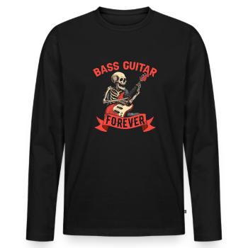 Bassist Bass Gitarre Basser - Männer Premium Bio Langarmshirt - Schwarz - Vorne - Nico (187cm)
