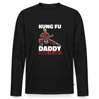 Kung Fu Skelett Fathers Day Dad - Männer Premium Bio Langarmshirt - Schwarz - Vorne - Nico (187cm)
