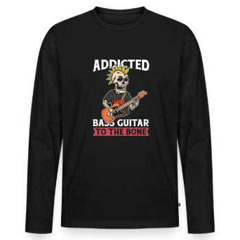 Bassist Bass Gitarre Basser Skelett - Männer Premium Bio Langarmshirt - Schwarz - Vorne - Nico (187cm)