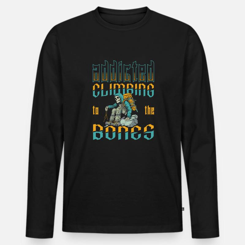 Klettern Kletterer - Männer Premium Bio Langarmshirt - Schwarz