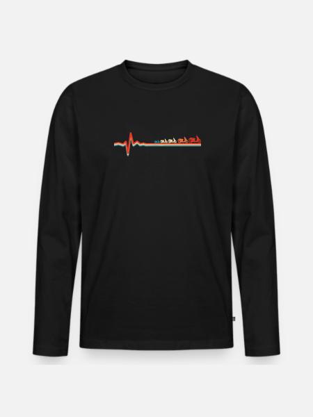 Scooter Ekg Heartbeat - Men's Premium Organic Long Sleeve Shirt - black