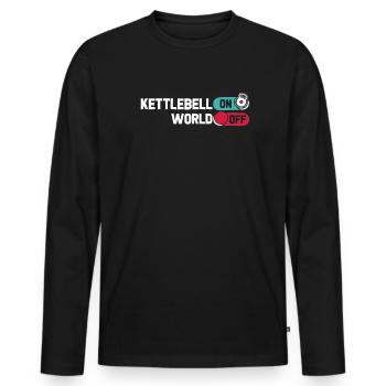 Kettlebell Kettlebell On World Off - Men's Premium Organic Long Sleeve Shirt - black - Front - Nico (187cm)