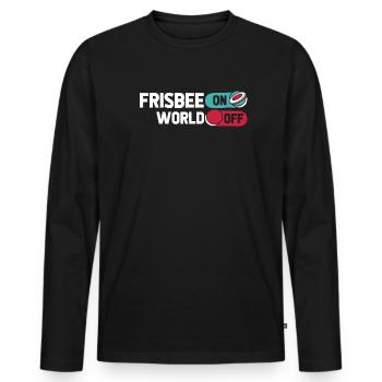 Frisbee Frisbee On World Off - Men's Premium Organic Long Sleeve Shirt - black - Front - Nico (187cm)